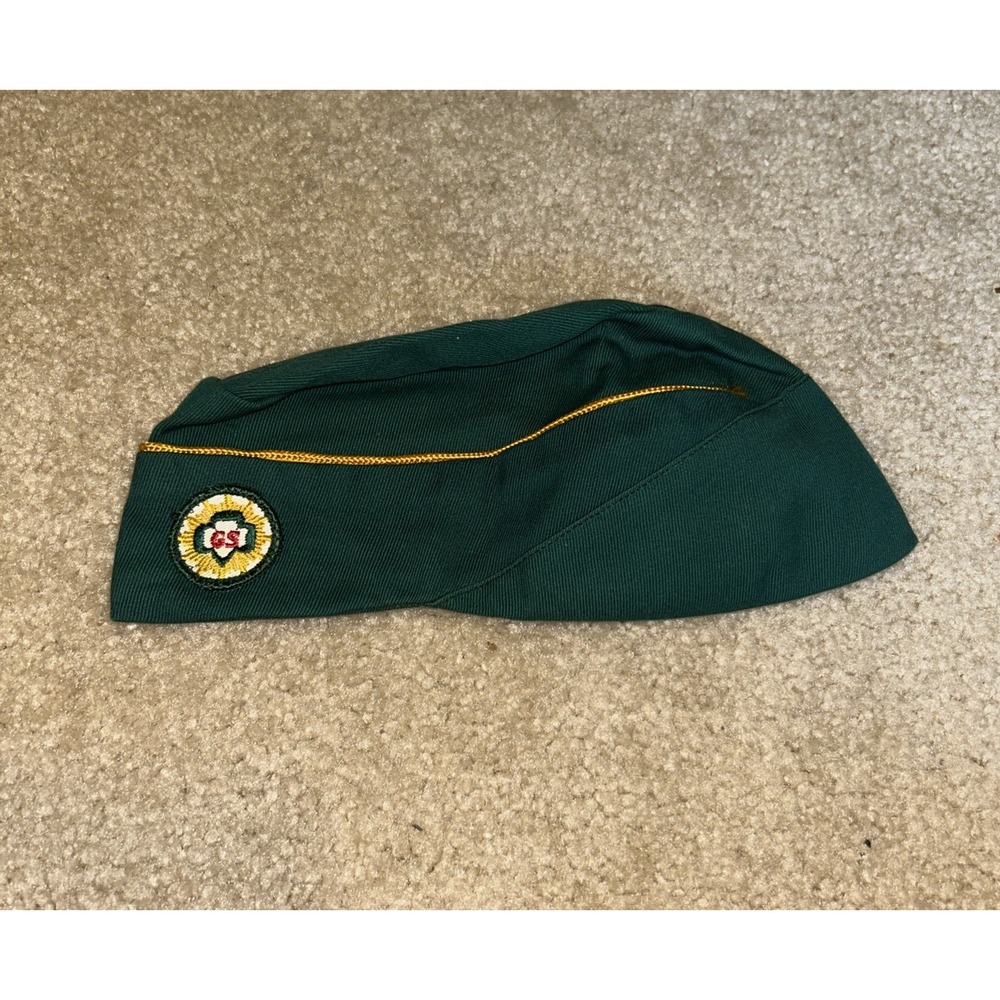 Vintage 1950's Official Girl Scouts Garrison Style Hat Cap GS Patch